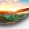 Designart Colored Ocean Seashore Waves Falling Down Metal Circle Wall Art